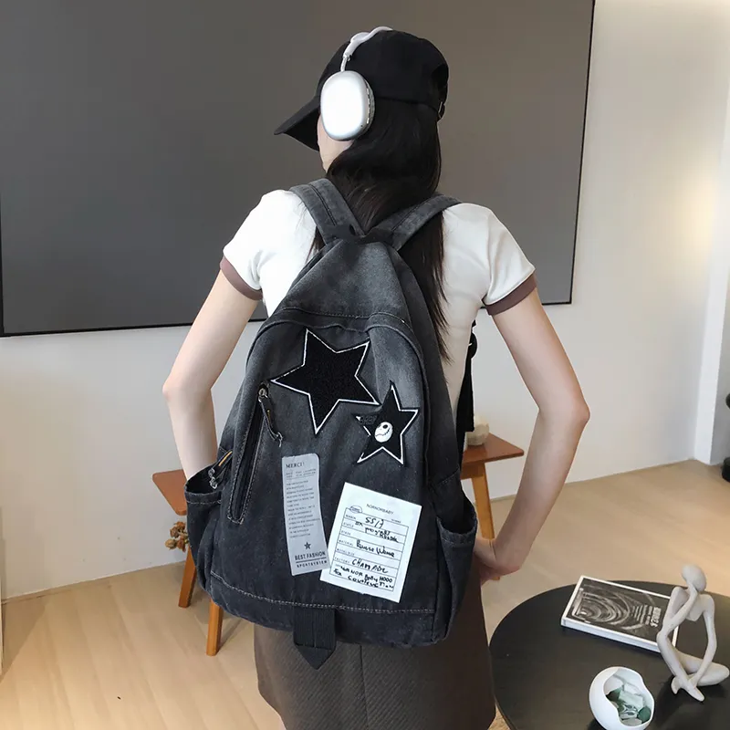 KAMLUI Denim Backpack Regular Unisex Multicolor-1
