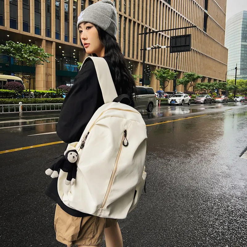KAMLUI Nylon Backpack Regular Unisex Ecru/Black/Burgundy/Khaki-3