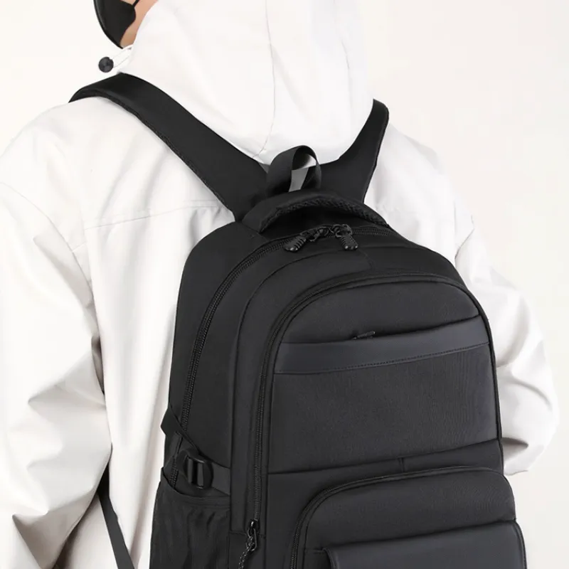 KAMLUI Nylon Backpack Regular Unisex Black/Dark Gray-5