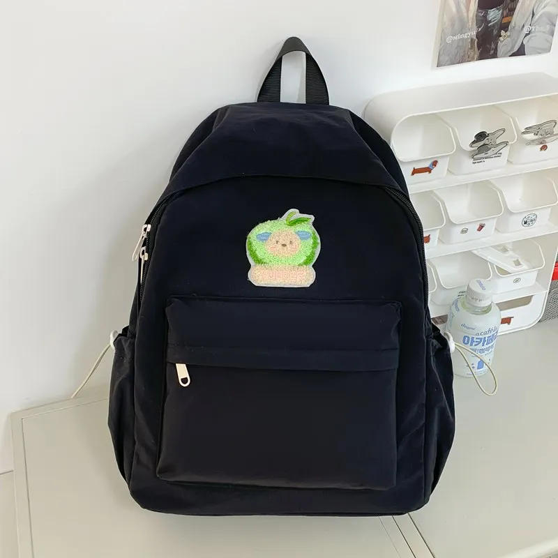 KAMLUI Nylon Backpack Unisex Beige Yellow/Black/Green/Blue/Pink-25