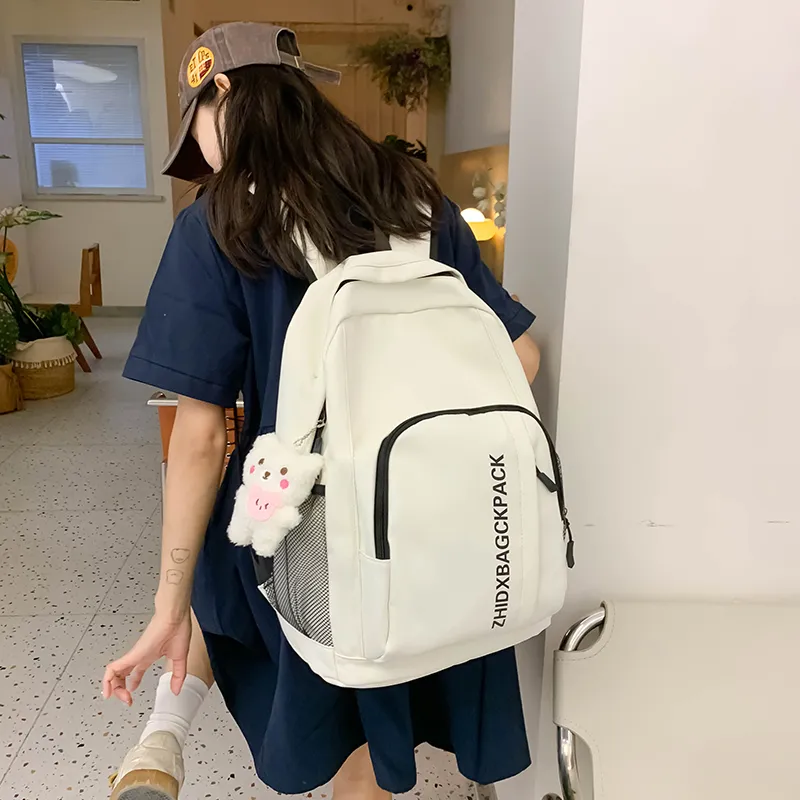 KAMLUI Nylon Backpack Regular Unisex Ivory/Black/Light Green/Light Blue-3