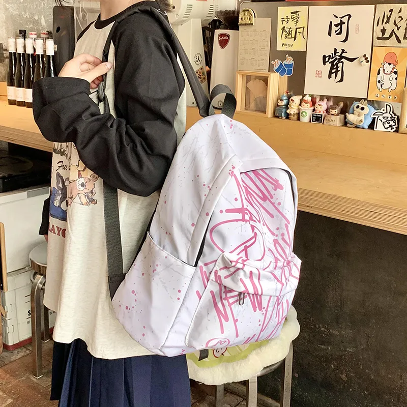 KAMLUI Waterproof Cloth Backpack Regular Unisex Pink/Blue/Gray-4