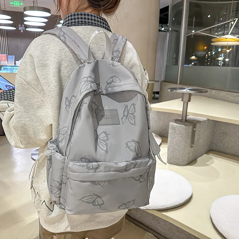 KAMLUI Nylon Backpack Regular Unisex Ecru/Gray/Black/Green-10