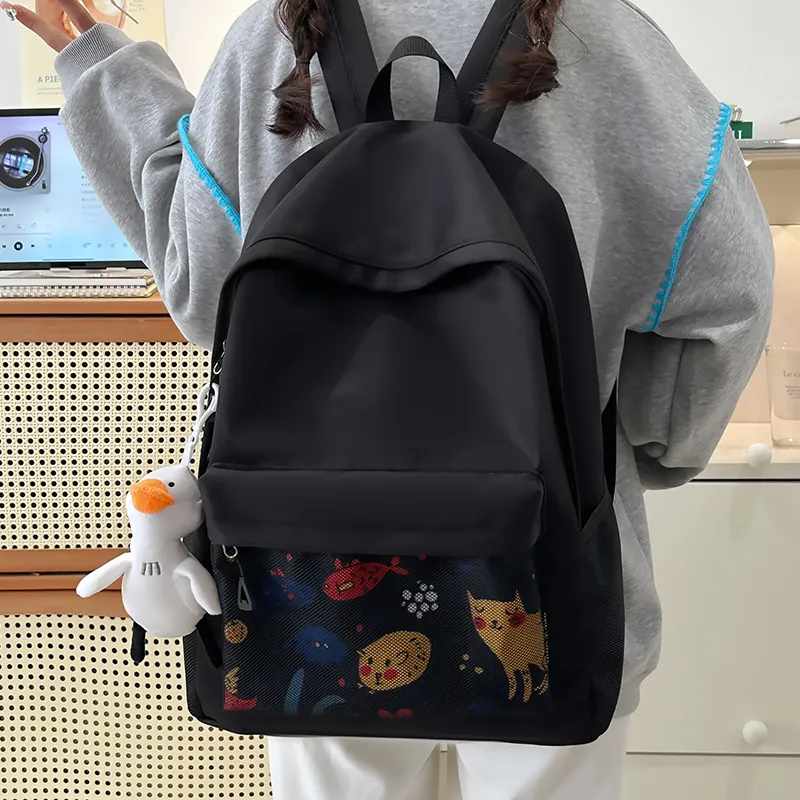 KAMLUI Nylon Backpacks Backpack Unisex Gray/Black-9