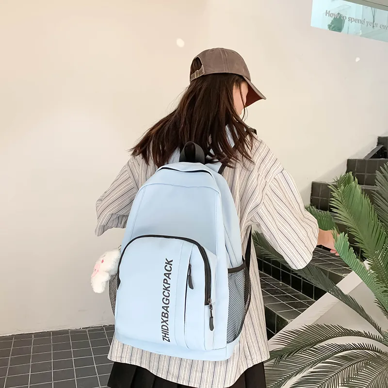 KAMLUI Nylon Backpack Regular Unisex Ivory/Black/Light Green/Light Blue-10