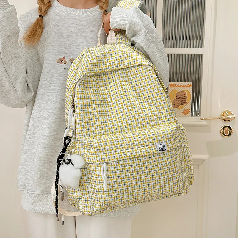 KAMLUI Nylon Backpack Unisex Black/Red/Yellow/Blue/Pink-15