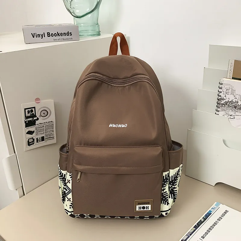 KAMLUI Nylon Backpack Regular Unisex White/Gray/Black/Pink/Coffee/Green-29