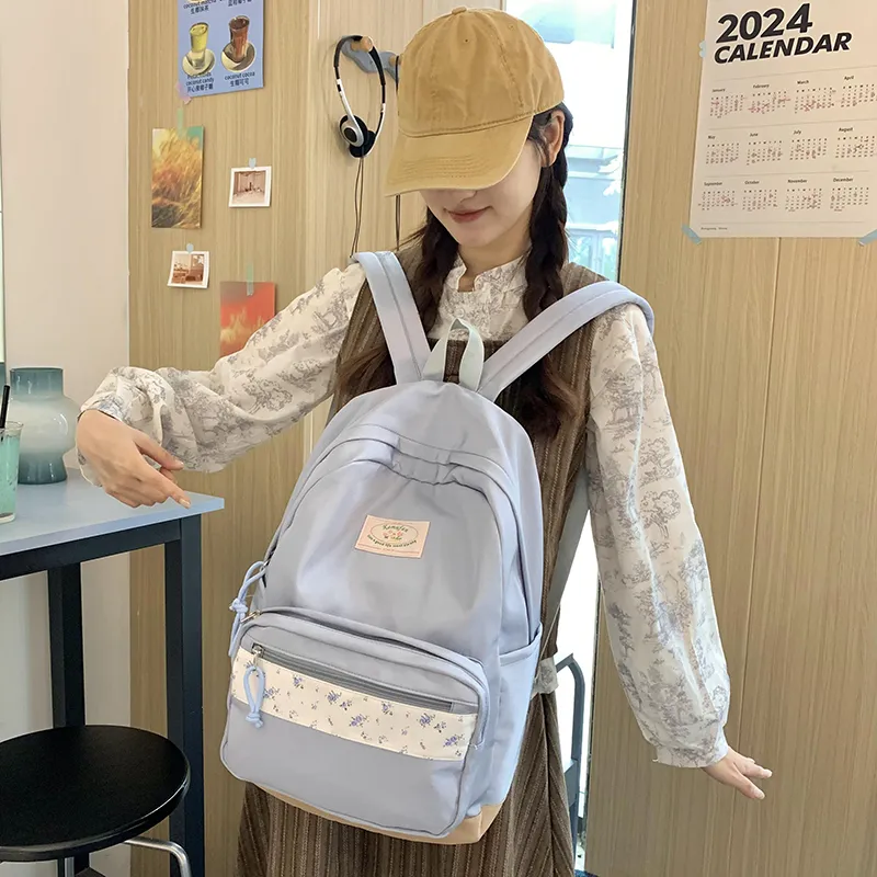 KAMLUI Fabric Backpack Regular Women's Custard/Blue-4