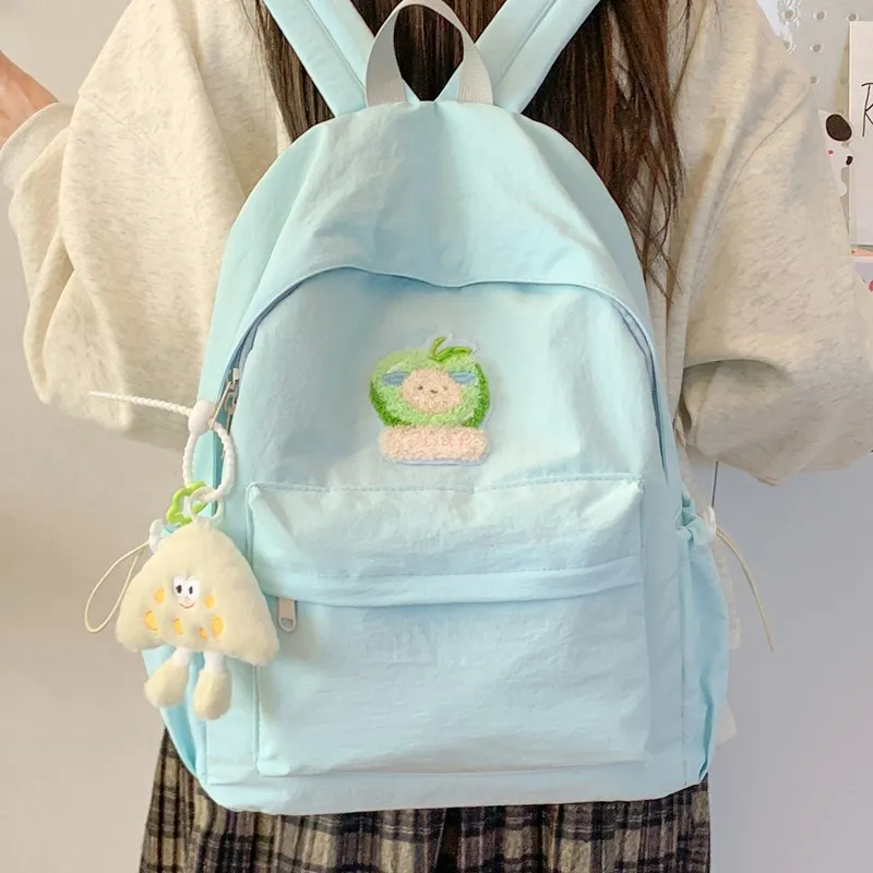 KAMLUI Nylon Backpack Unisex Beige Yellow/Black/Green/Blue/Pink-19