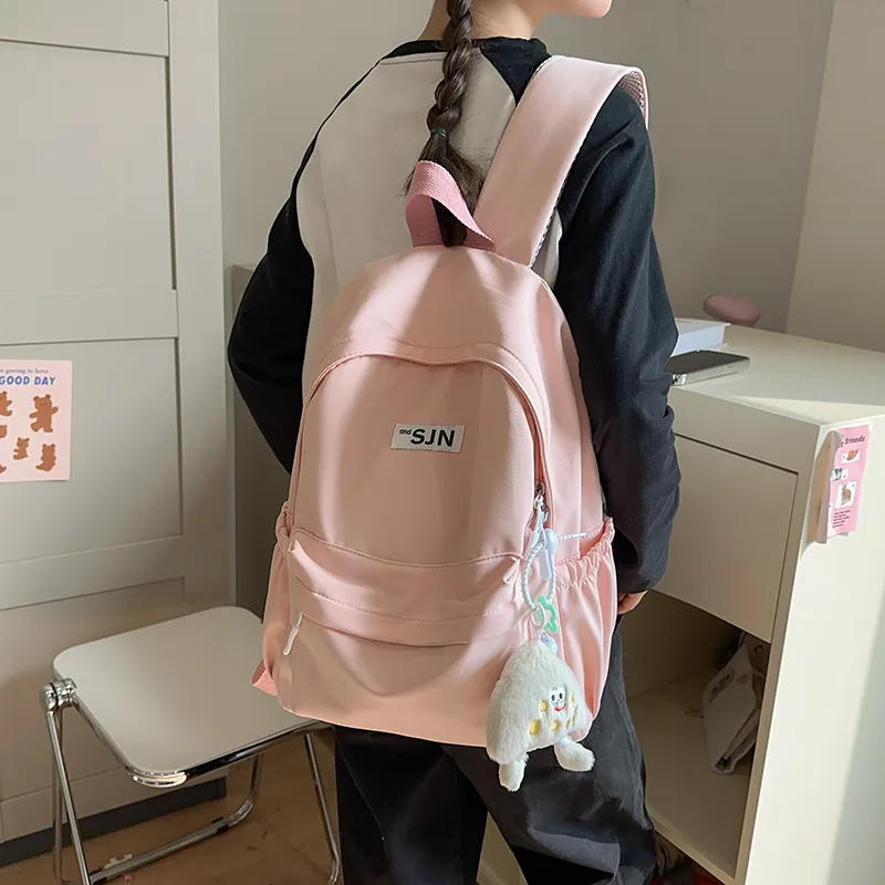 KAMLUI Nylon Backpack Regular Unisex White/Black/Purple/Blue/Pink-26