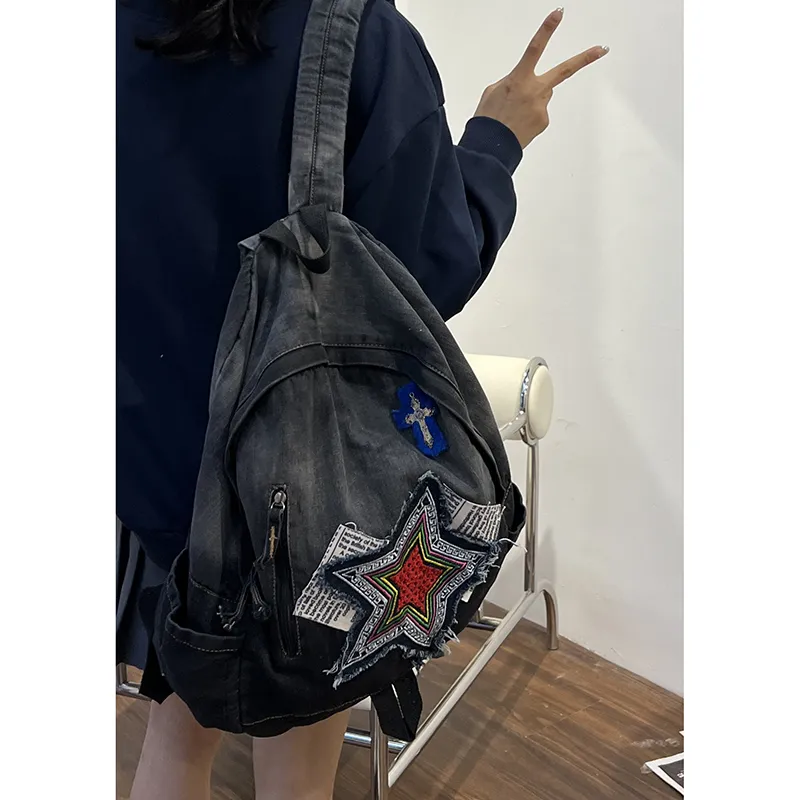 KAMLUI Denim Backpack Regular Unisex Multicolor-20