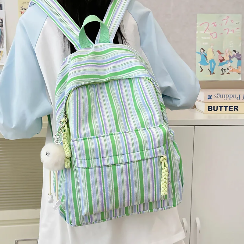 KAMLUI Nylon Backpack Regular Unisex Pink Yellow Sky Blue-18