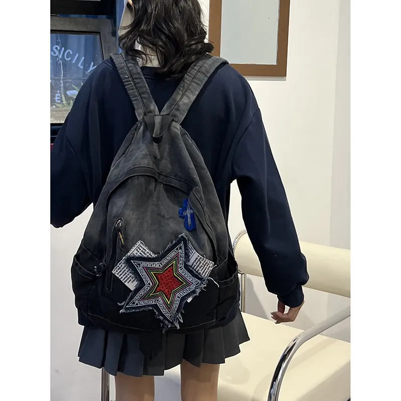 KAMLUI Denim Backpack Regular Unisex Multicolor-19