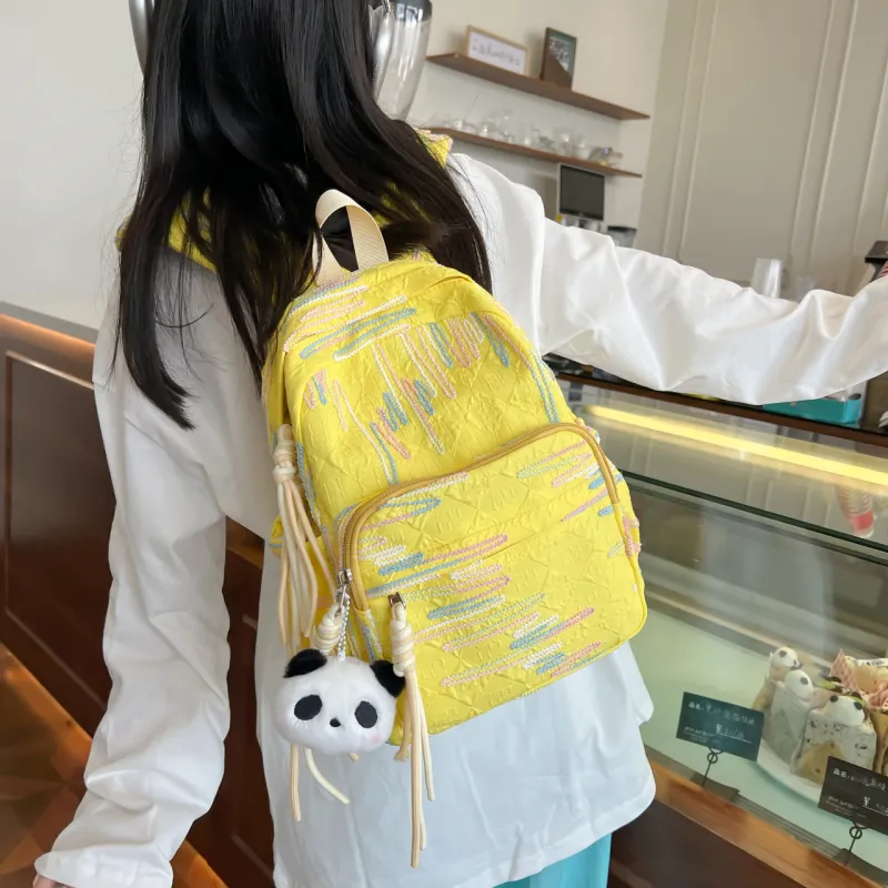 KAMLUI Nylon Fabric Backpacks Backpack Small Size Unisex Multicolor-25