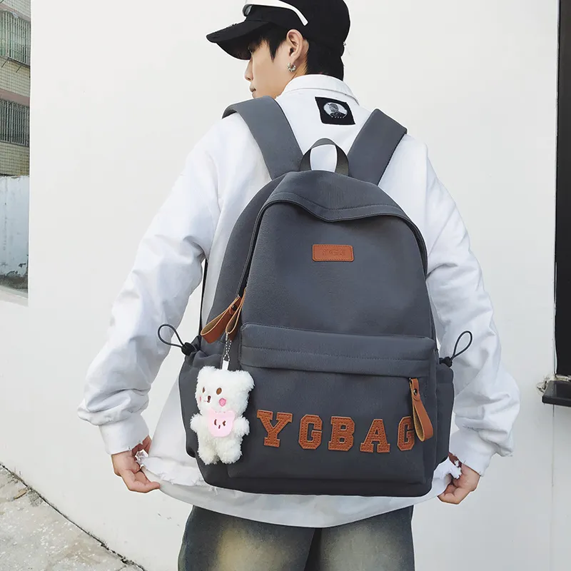 KAMLUI Nylon Backpack Regular Unisex White/Gray/Black/Burgundy/Khaki-13