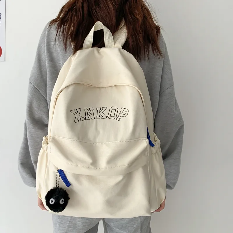 KAMLUI Nylon Backpack Unisex White/Black/Khaki/Blue-2