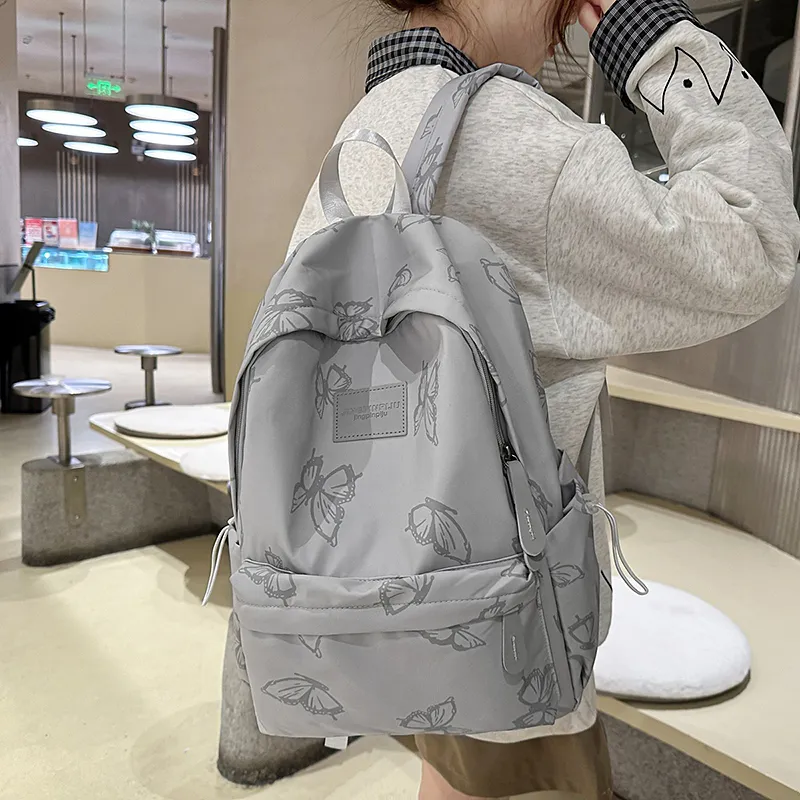 KAMLUI Nylon Backpack Regular Unisex Ecru/Gray/Black/Green-12