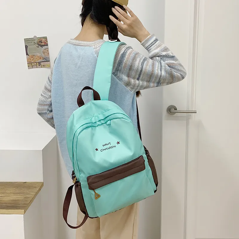 KAMLUI Nylon Fabric Backpack Regular Unisex Transparent/Coffee/Blue-15