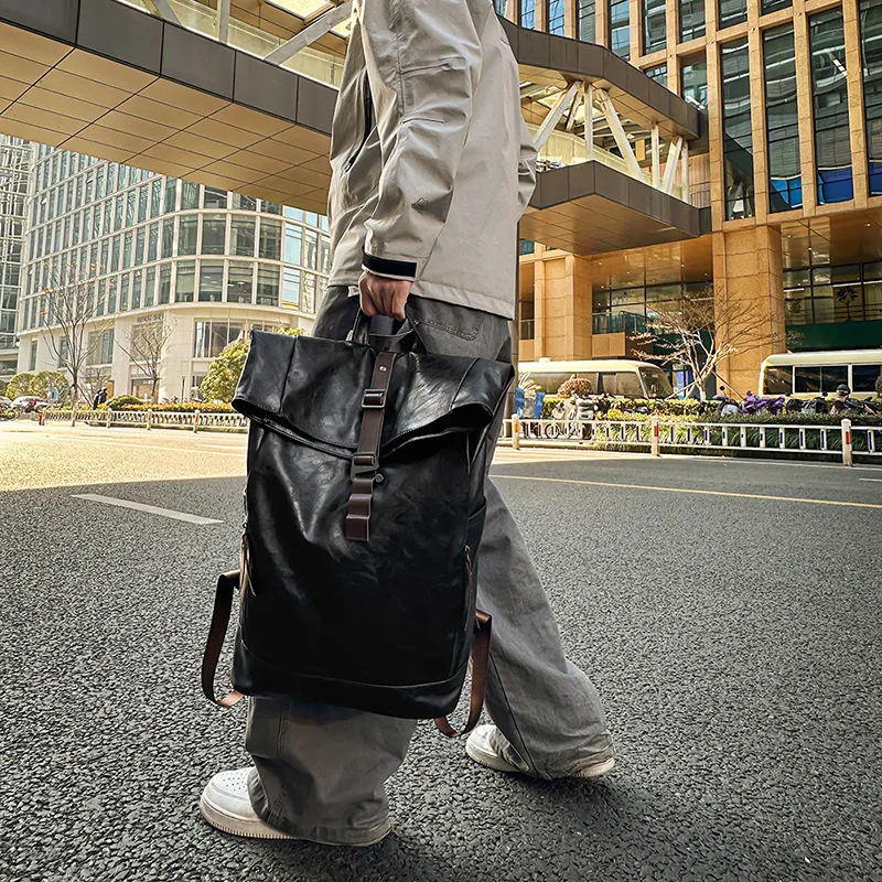KAMLUI PU Backpack Regular Unisex Coffee/Brown/Black-20