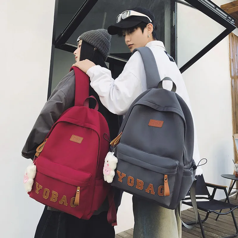 KAMLUI Nylon Backpack Regular Unisex White/Gray/Black/Burgundy/Khaki-22