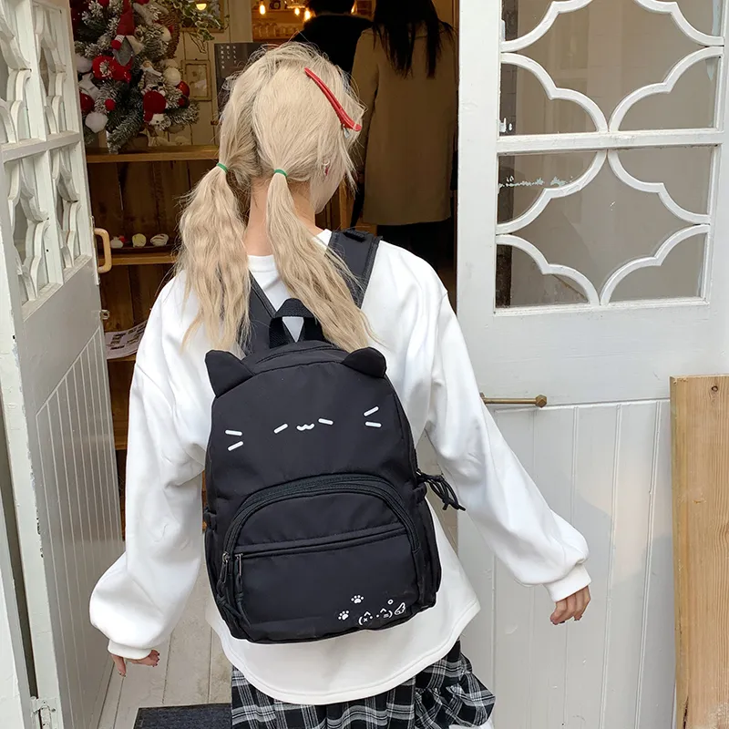 KAMLUI Nylon Fabric Backpack Regular Women's Black-6