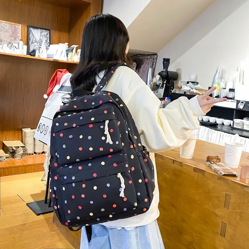 KAMLUI Nylon Backpack Regular Unisex White Floral/White Green Floral/Black Floral/Black White Floral/Yellow/Green-15