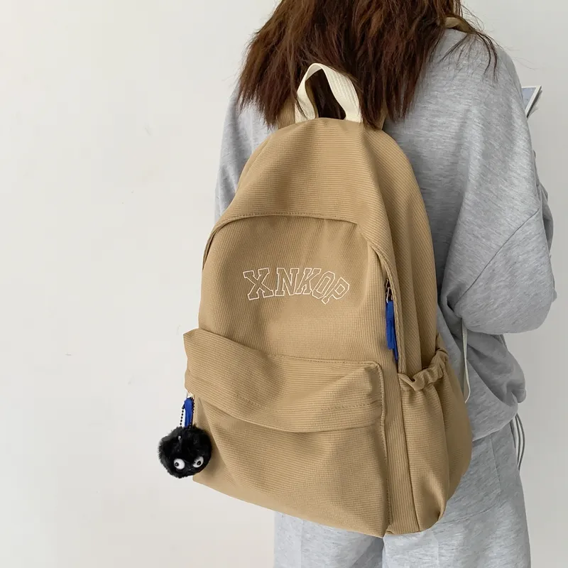 KAMLUI Nylon Backpack Unisex White/Black/Khaki/Blue-25