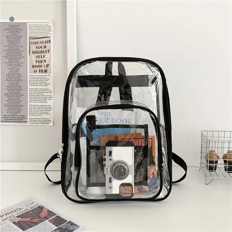 KAMLUI PVC Polyvinyl Chloride Backpack Unisex Gray/Black/Pink/Purple/Blue-6