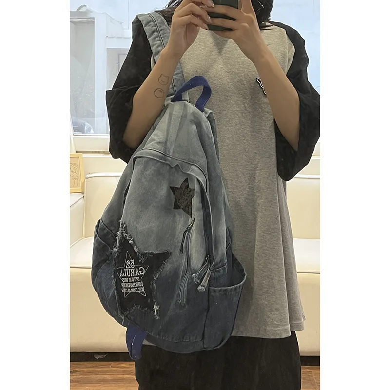 KAMLUI Denim Backpack Regular Unisex Multicolor-48