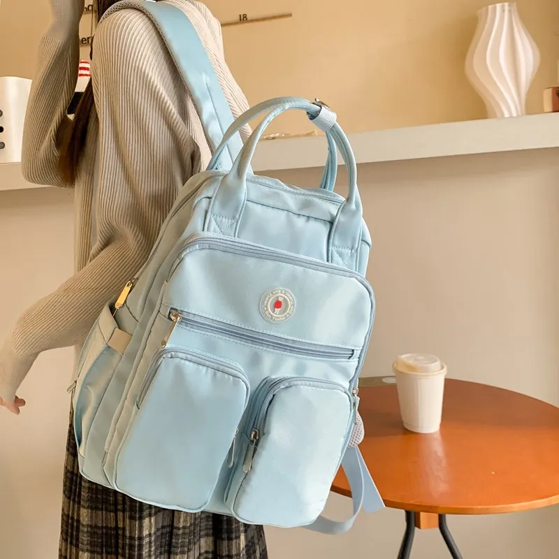 KAMLUI Oxford Backpacks Backpack Unisex White/Black/Purple/Yellow/Sky Blue/Lake Blue-22