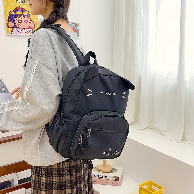 KAMLUI Nylon Fabric Backpack Women's Black/Yellow-6