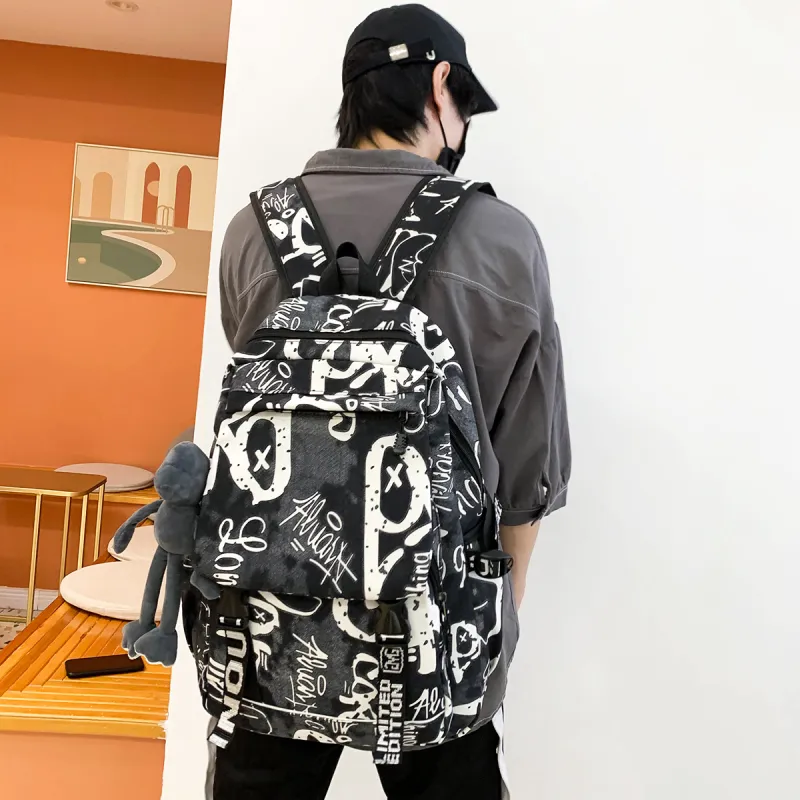 KAMLUI Nylon Backpack Backpack Student Backpack Regular Unisex Multicolor-4