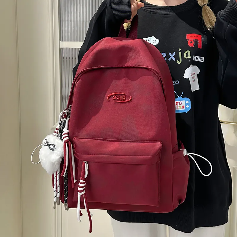 KAMLUI Nylon Backpack Regular Unisex Ecru/Black/Burgundy/Green-18