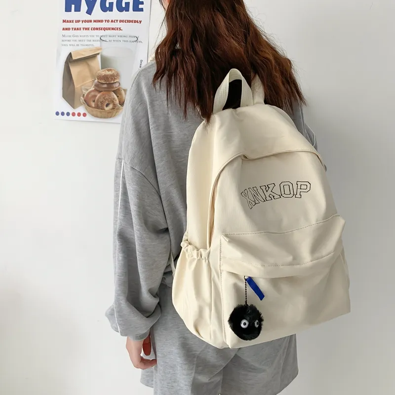 KAMLUI Nylon Backpack Unisex White/Black/Khaki/Blue-4
