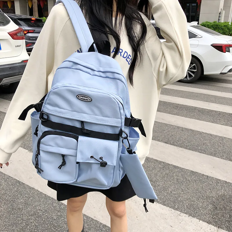 KAMLUI Nylon Backpack Regular Unisex White/Gray/Black/Blue-17