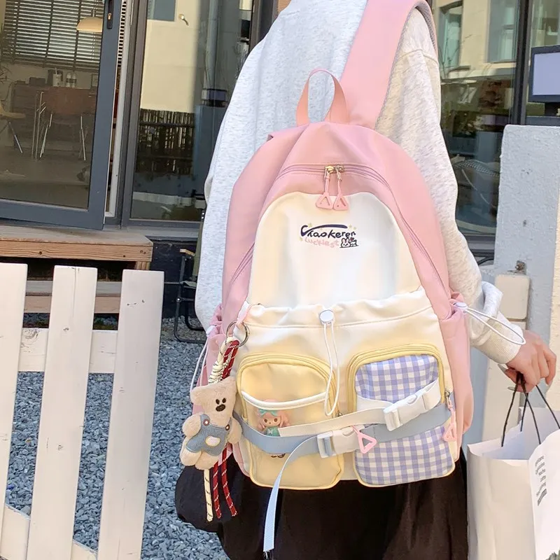 KAMLUI Composite Cloth Backpack Unisex Multicolor-4