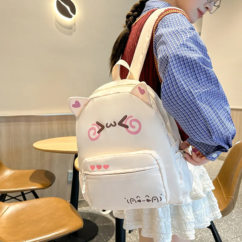 KAMLUI Nylon Backpack Regular Unisex White/Pink/Blue-4