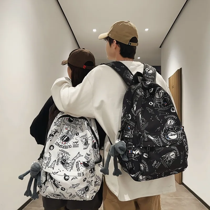 KAMLUI Nylon Fabric Backpacks Backpack Regular Unisex Gray/Light Yellow-24