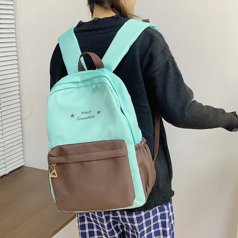 KAMLUI Nylon Fabric Backpack Regular Unisex Transparent/Coffee/Blue-10