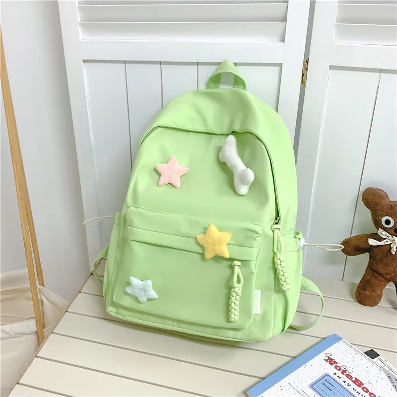 KAMLUI Nylon Backpack Regular Unisex White/Pink/Green/Black/Yellow-15