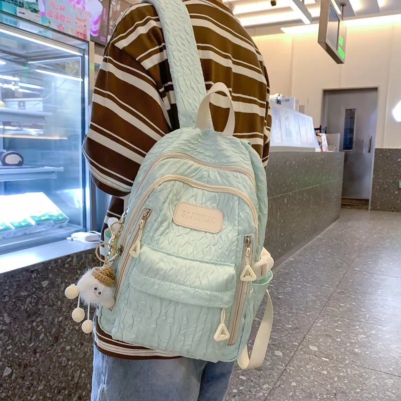 KAMLUI Nylon Backpack Laptop Bag Mini Women's Multicolor-6