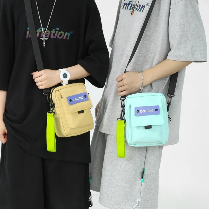 KAMLUI Nylon Shoulder Bag, Crossbody Bag Unisex White/Black/Khaki/Blue/Green-16