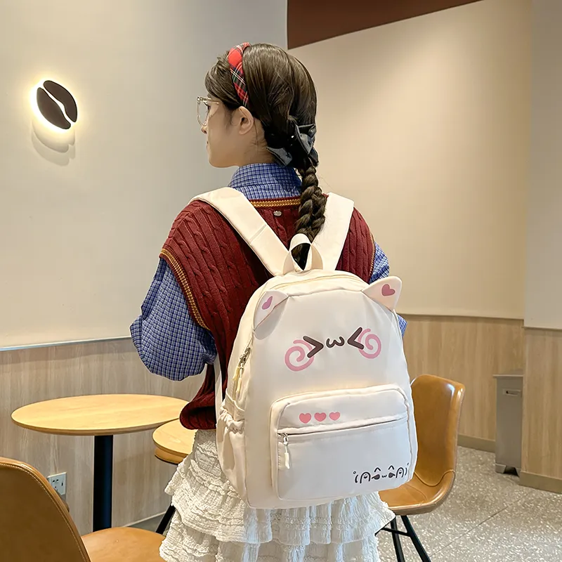 KAMLUI Nylon Backpack Regular Unisex White/Pink/Blue-1