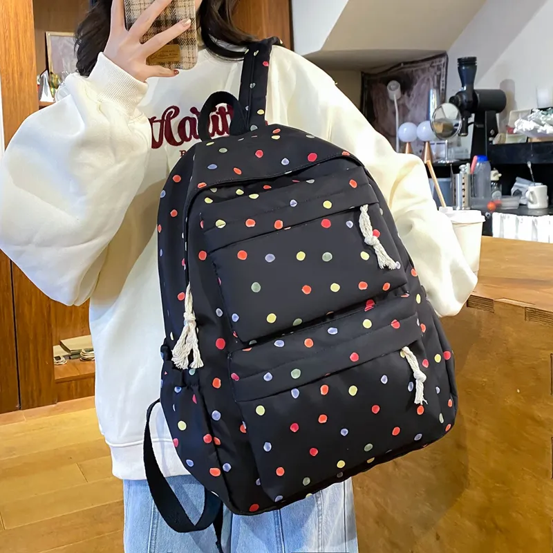 KAMLUI Nylon Backpack Regular Unisex White Floral/White Green Floral/Black Floral/Black White Floral/Yellow/Green-16