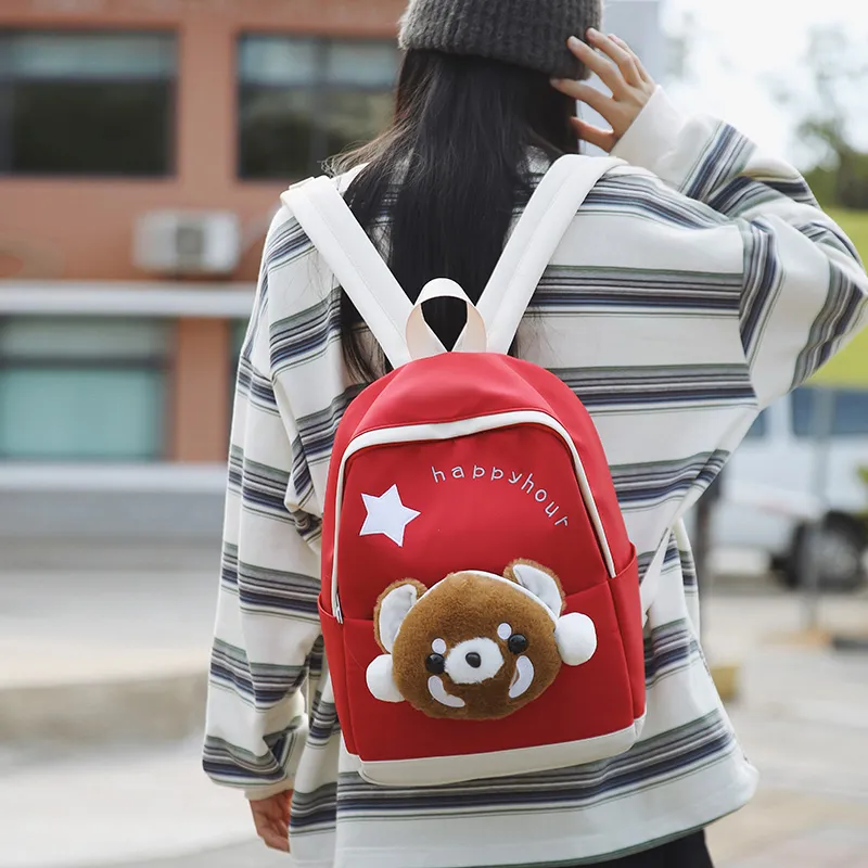 KAMLUI Nylon Backpack Unisex Black/Pink/Red/Blue-8