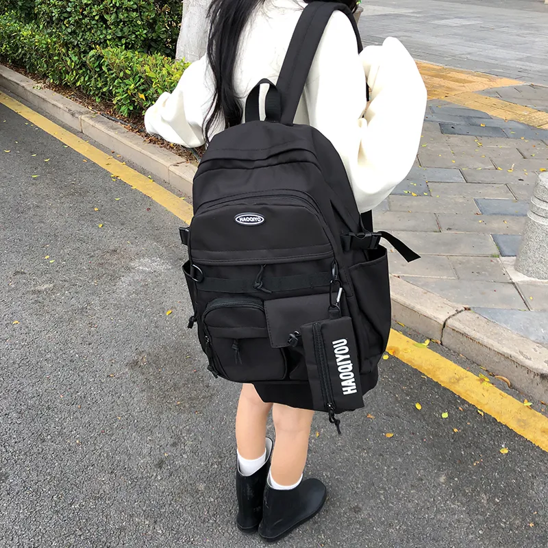 KAMLUI Nylon Backpack Regular Unisex White/Gray/Black/Blue-11