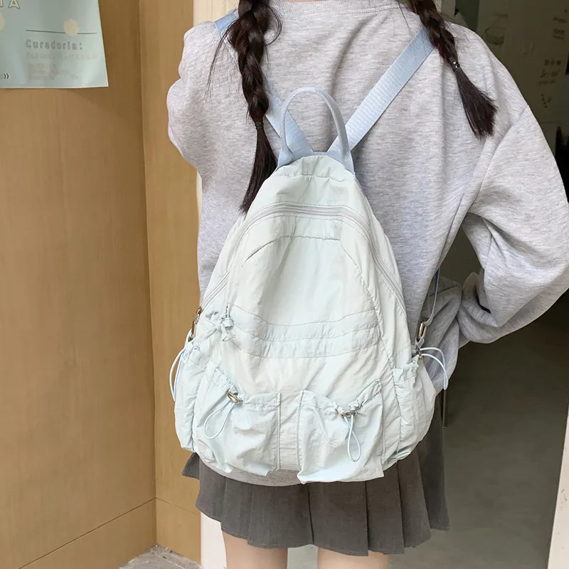 KAMLUI Nylon Backpack Regular Unisex Ecru/Black/Blue-25