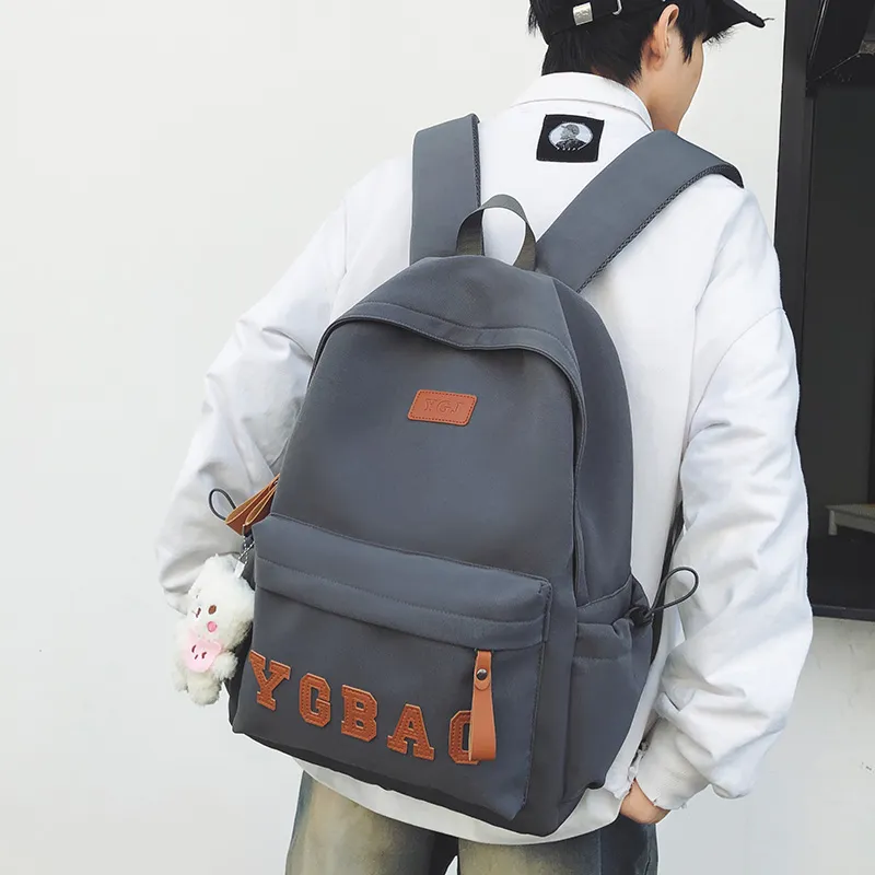 KAMLUI Nylon Backpack Regular Unisex White/Gray/Black/Burgundy/Khaki-12