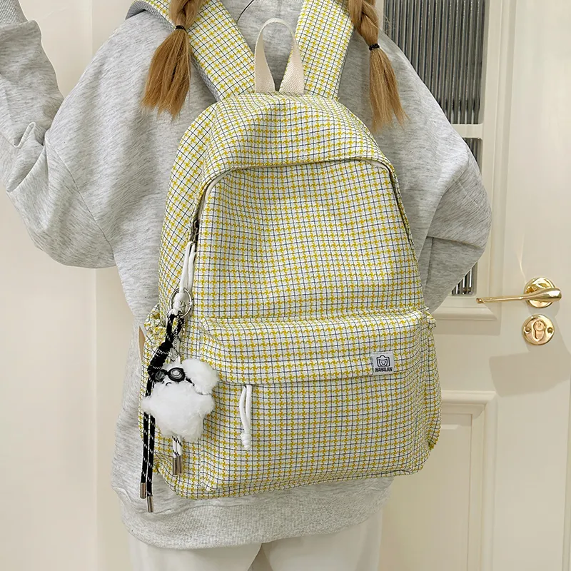 KAMLUI Nylon Backpack Unisex Black/Red/Yellow/Blue/Pink-12