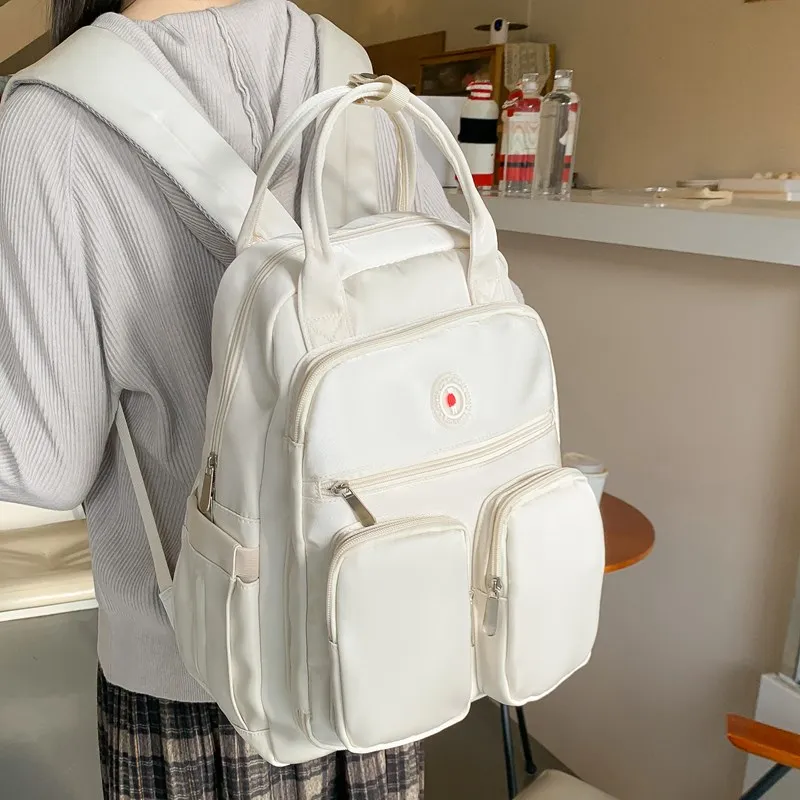 KAMLUI Oxford Backpacks Backpack Unisex White/Black/Purple/Yellow/Sky Blue/Lake Blue-1